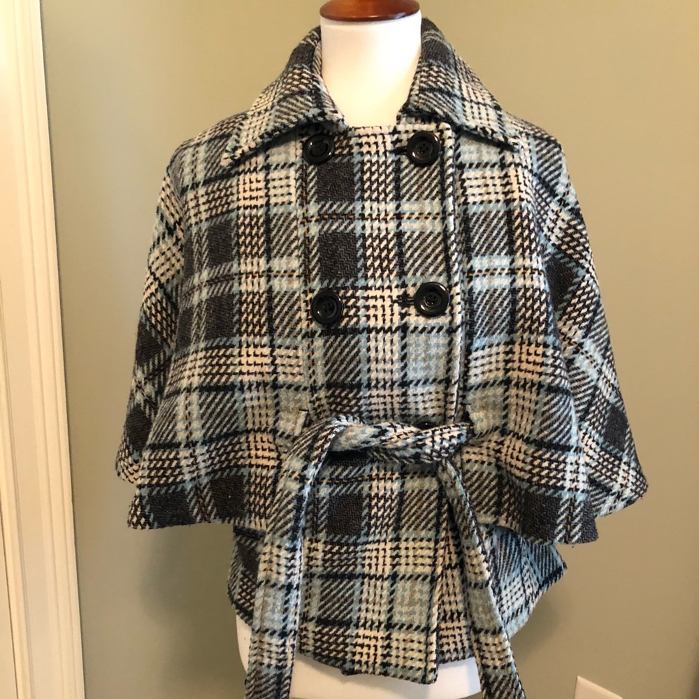 Plaid coat/poncho
